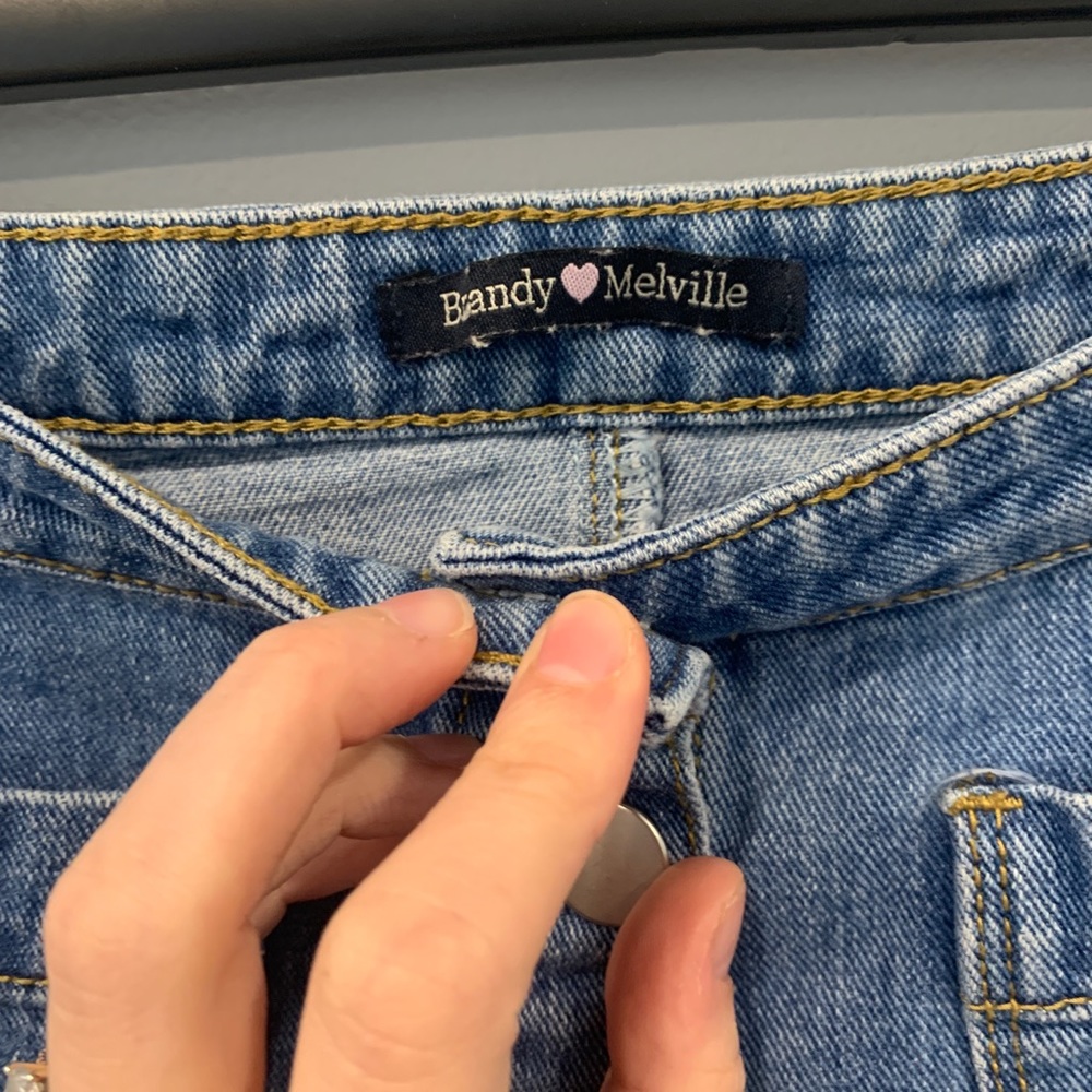 Brandy Melville button front short denim mini skirt - Picture 3 of 6